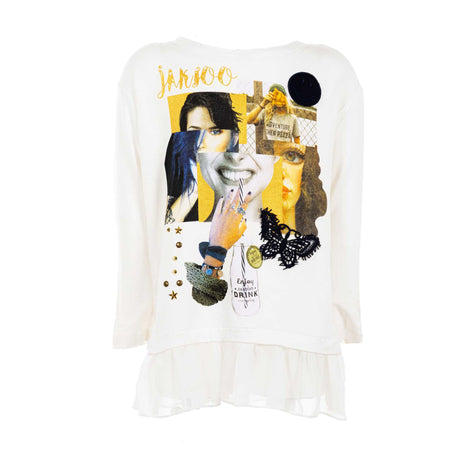 T-Shirt Manica Lunga Bambina MONNALISA Jakioo panna