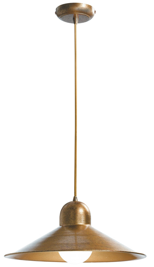 Lampadario Sospensione Rame paralume Metallo Rustico Vintage E27