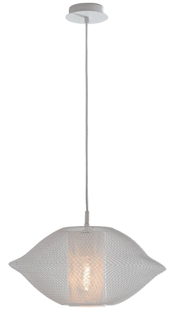 Lampadario Sospeso Moderno Rete Metallo Bianco Sospensione Interni E27