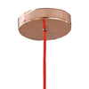 Lampadario Sospensione Minimal Cavo Rosso Metallo Oro Rosa Moderno E27