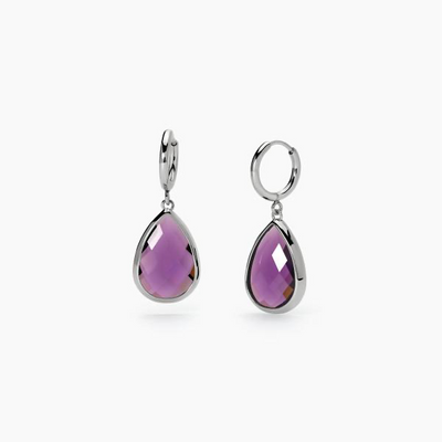 2Jewels   -  Orecchini in acciaio 316L glass