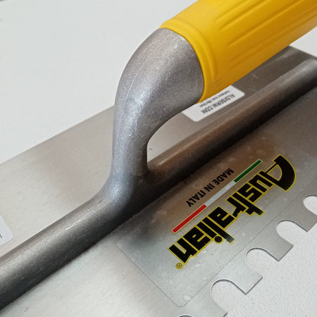 Australian 28x12cm dente 10x10mm sinistro frattone frattazzo dentato in ferro per colla