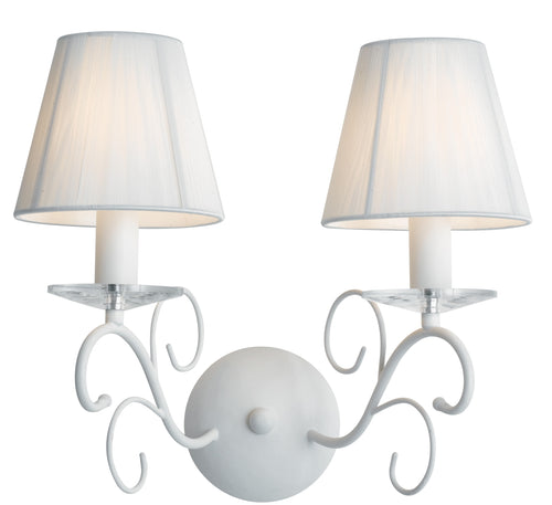 Applique Classica Bianca Metallo Cristallo K9 paralumi Tessuto Interno E14