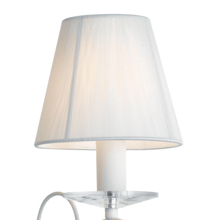 Applique Classica Bianca Metallo Cristallo K9 paralumi Tessuto Interno E14