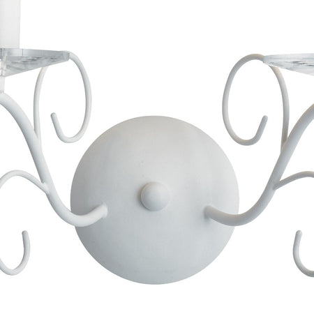 Applique Classica Bianca Metallo Cristallo K9 paralumi Tessuto Interno E14