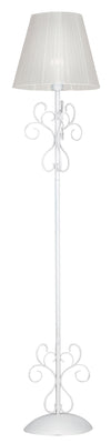 Piantana Elegante Bianca Metallo Cristallo K9 paralume Tessuto Lampada da Terra Classica E27
