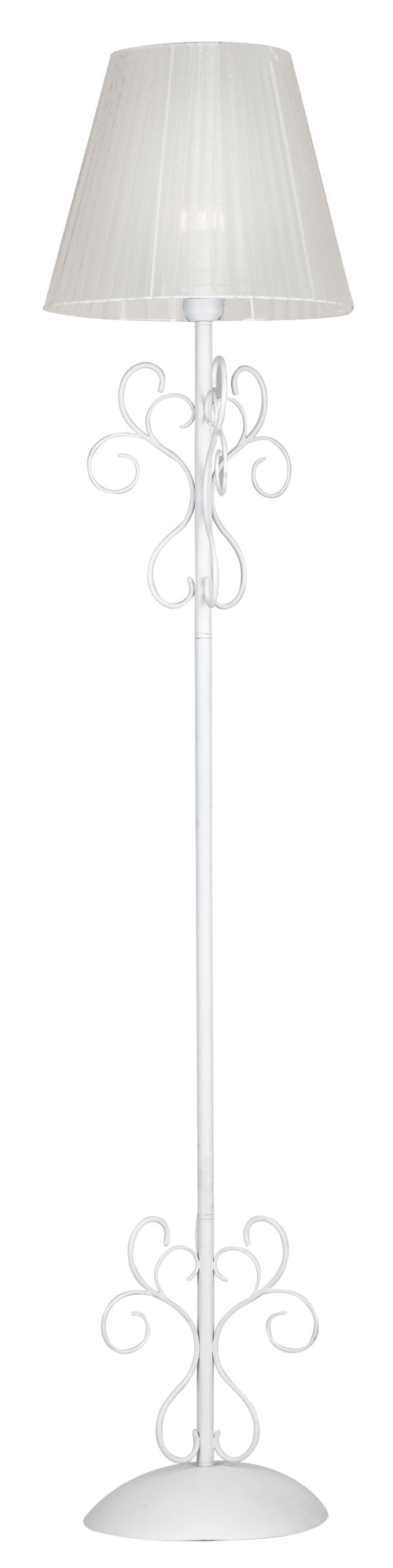 Piantana Elegante Bianca Metallo Cristallo K9 paralume Tessuto Lampada da Terra Classica E27