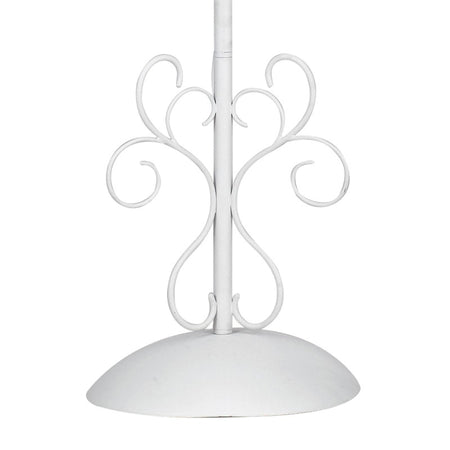 Piantana Elegante Bianca Metallo Cristallo K9 paralume Tessuto Lampada da Terra Classica E27