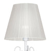 Piantana Elegante Bianca Metallo Cristallo K9 paralume Tessuto Lampada da Terra Classica E27