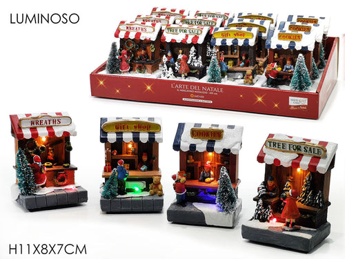 Casa natalizia 11cm con luce