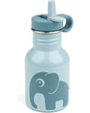 Borraccia in Metallo 350 ml - Elefante - Blu - con Cannuccia a Scompar Done By Deer