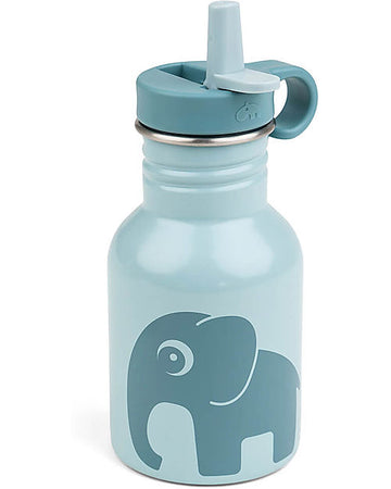 Borraccia in Metallo 350 ml - Elefante - Blu - con Cannuccia a Scompar Done By Deer