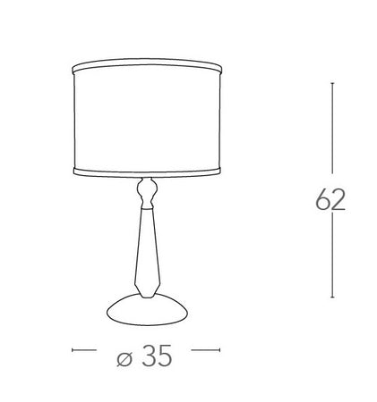 Lampada da tavolo bianca con fusto in cristallo 60 watt E27