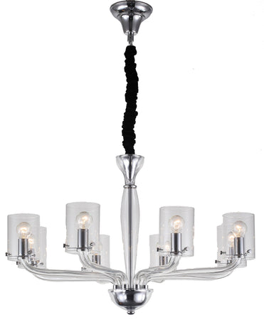 Lampadario Trasparente Moderno Vetro Finiture Cromate E14