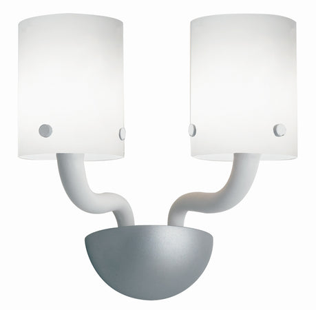 Applique Vetro Bianco Finiture Cromate Lampada da Parete Moderna E14