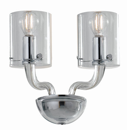 Applique Lampada Moderna Vetro Trasparente Finiture Cromo E14