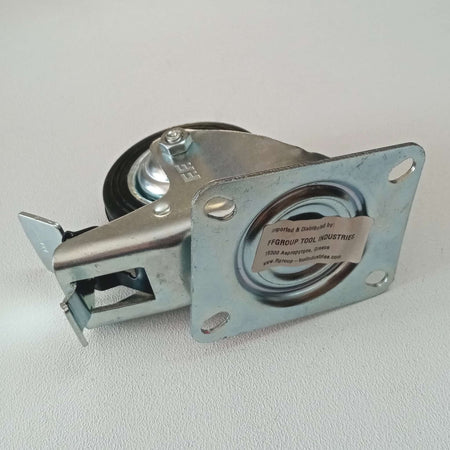 FF Group 85mm ruota in gomma standard con piastra girevole e freno