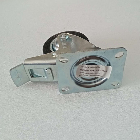 FF Group 85mm ruota in gomma standard con piastra girevole e freno