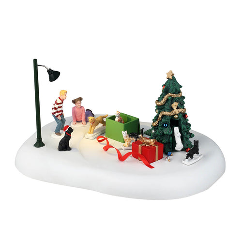 Scena animata per villaggio di Natale Gatti di Natale in Resina