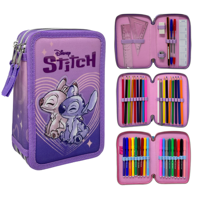 ASTUCCIO 3 ZIP SCUOLA DIS. STITCH MULTISCOMPARTO COLORI GIOTTO