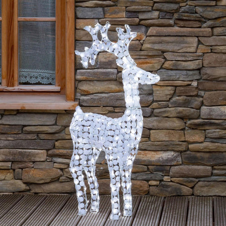 Decorazione luminosa renna natale cristalli 250 led esterno addobbi natalizi renne