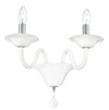 Applique Pasta di Vetro Bianca Finiture Cromate Lampada da Parete Classica E14