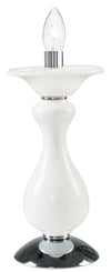 Lume Bianco Pasta di Vetro Finiture Cromate Lampada da Tavolo Classica E14