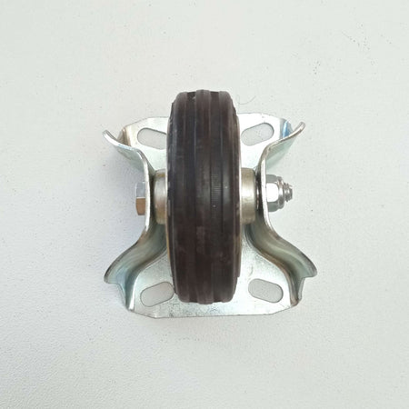 Ruota in gomma da 125mm standard con piastra fissa