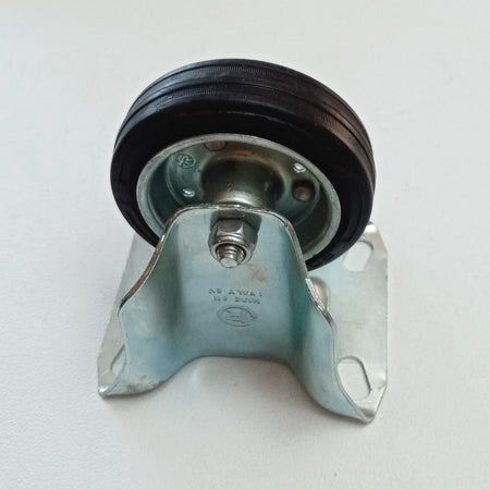 Ruota in gomma da 125mm standard con piastra fissa