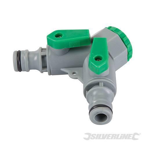 Raccordo a due vie con valvole 3/4 BSP e 1/2 maschio - Eternal Brico