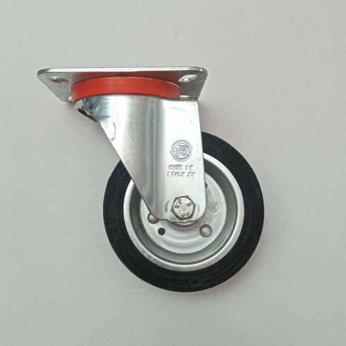 Ruota in gomma da 80mm standard con piastra girevole