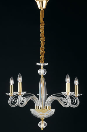 Lampadario Cristallo Finiture Oro Interni Classici E14