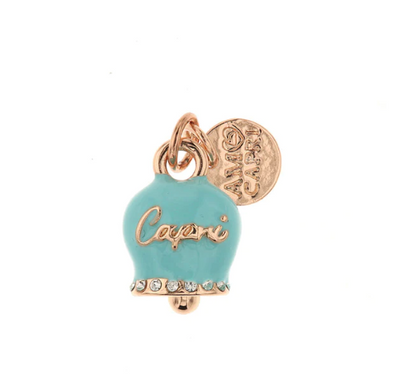 BYSIMON - Ciondolo in Metallo campanella con scritta Capri turchese