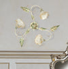 Plafoniera Classica Metallo Diffusori Vetro Decoro a Mano Floreale E14