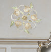 Plafoniera Metallo diffusori Vetro Decoro a Mano Floreale Lampada Classica E14