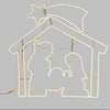 Natività a led bifacciale decorazione natalizia effetto neon da esterno h 115 cm