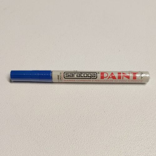 Paint pennarello colore blu punta fine indelebile coprente permanente su ogni superficie