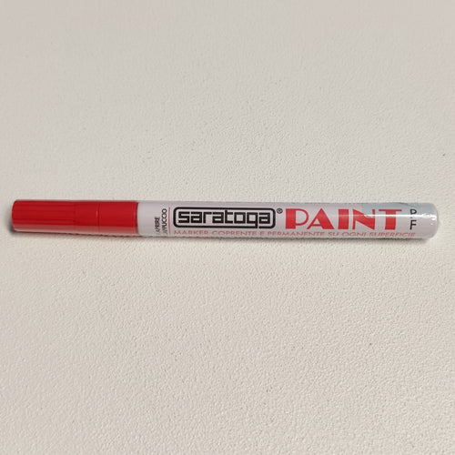 Paint pennarello colore rosso punta fine indelebile coprente permanente su ogni superficie