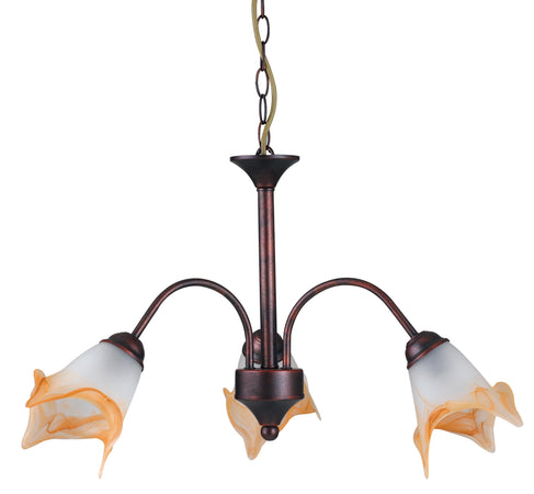 Lampadario a sospensione color ruggine dalla linea semplice 40 watt E14