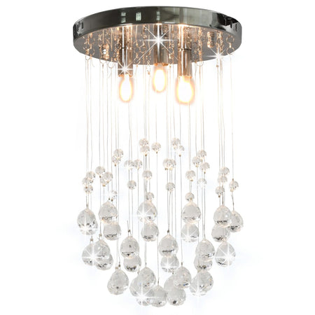 Lampadario a Soffitto con Perle di Cristallo a Sfera Argento 3  Lampadine G9