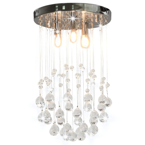Lampadario a Soffitto con Perle di Cristallo a Sfera Argento 3  Lampadine G9