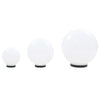 Set 3 Lampade a LED da Giardino Forma Sferiche in PMMA Diametro 20/30/40 cm