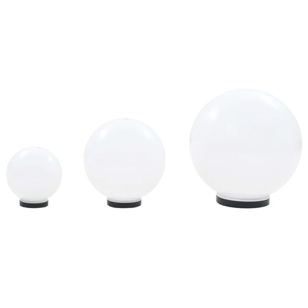 Set 3 Lampade a LED da Giardino Forma Sferiche in PMMA Diametro 20/30/40 cm