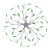 Lampadario da Soffitto con Foglie e Bracci in Cristallo Acrilico 5 E14 Verde