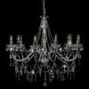 Lampadario  da Soffitto con Perline Candelabro Argento 12 Lampadine E14