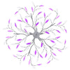 Lampadario a Soffitto Foglie e Bracci in Cristallo Acrilico 5 E14 Colore Viola