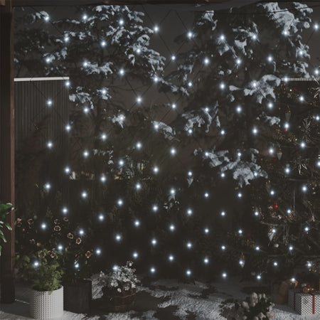 Set Luci di Natale Rete Bianco Freddo 4x4m 544 LED Interni Esterni Con 8 Effetti Luce