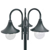 Lampione Luce da Giardino E27 220 cm Alluminio 3 Lampade Verde Scuro