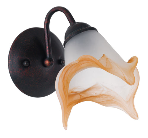 Applique color ruggine con paralume ambrato 40 watt E14