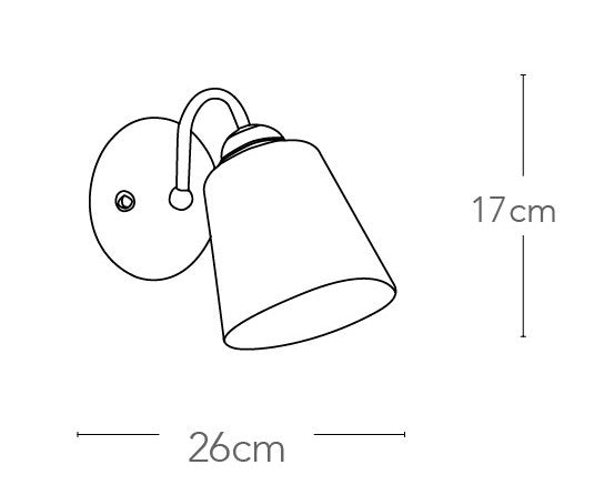 Applique nickel con braccio dalla linea morbida 40 watt E14